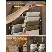 Mintola Store Metalik Dolap Içi Dayanaklı Akıllı  Askı Pantolon Eşarp Askısı 5 Katlı 1ADET