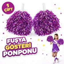 Urfakent Bilişim 1 Çift Fuşya Okul Gösteri Ponponları - Ekstra Dolgun