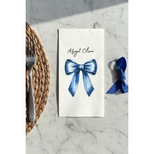 Mavi Fiyonk Desenli 16'lı Çift Katlı Lüks Kağıt Peçete