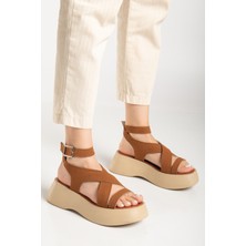 Miss Zülüf Kadın 5 cm Topuk Hafif Taban Dolgulu Sandalet