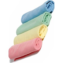 Gampus Süper Emici 40X40CM 4lü Mikrofiber Kurulama Bezi - Renkli Cam Araç Silme Bezi 4 Adet