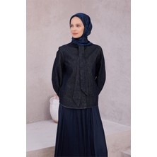 Belli Twill Ipek Eşarp - 4221-56 Lacivert
