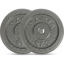 Feyza Design Döküm Plaka Gri 5 kg 2'li Set, Dayanıklı ve Ergonomik Dambıl Ağırlık