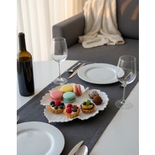 Silver 2’li Yaprak Tasarım Sunum Tabağı Çerezlik Beyaz Dekoratif Servis Tabağı