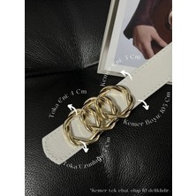 Fiori Birleşik Halka Tokalı Leopar Kadın Pantolon Kemeri, Ceket Kemeri, Elbise Kemeri, Gömlek Kemeri