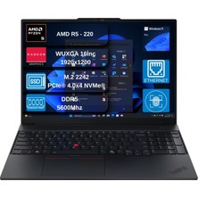 Lenovo Thinkpad E16 Gen3 Amd Ryzen 5 220 4.9ghz 64GB 1tb SSD Amd Radeon 740M 16" Wuxga IPS 300NITS Windows 11 Pro Kurumsal Iş Bilgisayarı+Mouse Hediyeli 21ST0058TXOX11
