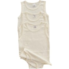 Miyakidsworld Unisex Çocuk Beyaz 3 Adet (3-4 -5-6 Yaş) Yazlık Çıtçıtlı Body Büyük Boy