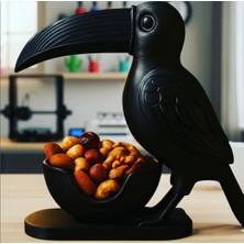 3D Boyuthane Gece Muhafızı – Dekoratif Tukan Figürlü Kase