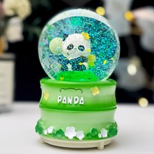 Keyfim Shop Sevimli Panda Fubao Büyük Boy Püskürtmeli Işıklı Müzikli Kar Küresi