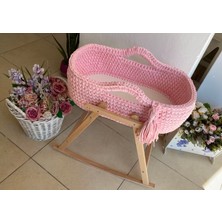 Tanin Puset AHŞAP STANDLI SALLANABİLİR ÖRGÜ PUSET HOŞGELDİN BEBEK örgü anakucağı
