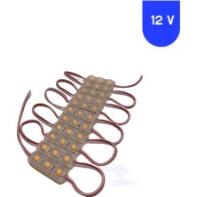 Powerr Led Aydınlatma 20 Adet 12 Volt 1.5 Watt Mini 3 Lensli Sarı Amber 2835 Smd LED Modül IP65