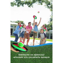 abnturk 2 Kişilik At Tut Top Yakalama Seti Çocuk Bahçe Plaj Deniz Havuz Spor Oyuncağı Eğlenceli Tenis Oyunu