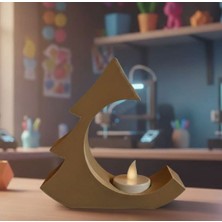 3D Boyuthane Ayın Sükûneti – Dekoratif Mumluk