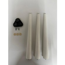 Hamadex Dayanıklı Beyaz Sert Plastik Sehpa Ayağı 40 cm (3 Adet + Vidalar) | Bahçe, Balkon, Ic Mekan