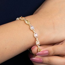 Zuum Özel Seri Zirkon Taşlı 14K Tasarım Zincir Bileklik