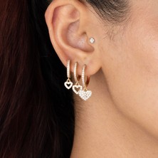 Xuping Xupıng Özel Seri 3 Lü Set Kalp Detay Halka Küpe