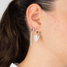 Zuum ZİRKON TAŞLI TASARIM GÜMÜŞ RENK 3LÜ SET ÇELİK KÜPE