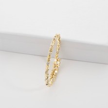 Zuum Zirkon Taşlı 14K Özel Tasarım Dorika Kelepçe Bileklik