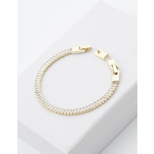 Zuum Premium Seri 14K Baget Taşlı Su Yolu Bileklik