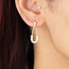 Xuping Xupıng Özel Seri 14K Zirkon Taşlı Iğne Detay Küpe