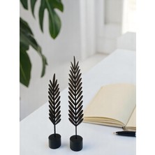 Dekoratif 2’li Siyah Tüy Biblo Seti - Modern Masa Üstü Obje Salon Aksesuarı