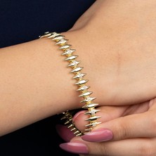 Zuum Özel Seri Zirkon Taşlı 14K Tasarım Zincir Bileklik