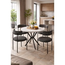 Todek Home Aris Modern Masa Sandalye Takımı - 4 Kişilik Mutfak Masası ve Sandalye Seti