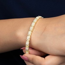 Zuum Özel Seri Zirkon Taşlı 14K Tasarım Zincir Bileklik
