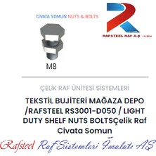 Rafsteel Çelik Raf Ünitesi Için Civata Somun 20 Adet 5 Sıra Rafiçin