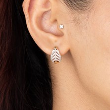 Xuping Xupıng Özel Seri 18K Tasarım Zirkon Taşlı Yaprak Model Küpe