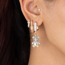 Zuum ÖZEL SERİ 3LÜ ZİRKON TAŞLI AYICIK ÇELİK KÜPE