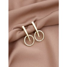 Xuping Xupıng Yeni Sezon 14K , Gold , Sarı Renk Zirkon Taşlı Model Çelik Küpe