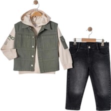 Baskılı Sweat Yelekli 3’lü Erkek Takım