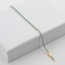 Zuum Özel Seri Turkuaz Işleme 14K Zincir Bileklik