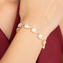 Xuping Xupıng Özel Seri 14K Kare.baget Taşlı  Zincir Bileklik