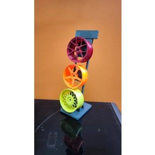 VeraGlobe Buğz Üçlü Jant Dekoratif Aksesuar Renkli Modern Salon Dekoru