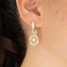 Xuping Xupıng Özel Seri 14K , Gold , Sarı Renk Sallantılı Zirkon Taşlı Model Çelik Küpe