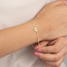 Zuum Premium Seri Zirkon Taşlı 14K Tasarım Zincir Bileklik