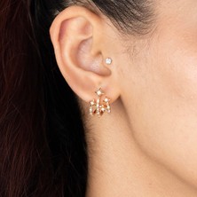 Xuping Xupıng Özel Seri 18K Tasarım Zirkon Taşlı Kutup Yıldız Detaylı Küpe