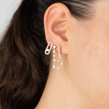 Zuum ÖZEL TASARIM ZİRKON TAŞLI 3LÜ SET ÇELİK KÜPE