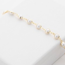 Zuum Premium Seri Inci Detay 14K Zincir Bileklik