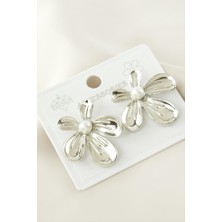 İlkyaz Fashion Çiçek Metal Inci Küpe