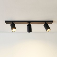 Riolight Modern Siyah Mutfak,salon,giyinme Odası,cafeler Için Metal 3lü LED Spot Avize(Ampul Dahil)