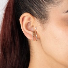 Xuping Xupıng Özel Seri 18K Tasarım Zirkon Taşlı Üçlü Görünüm Tek Küpe