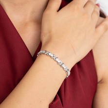 Xuping Xupıng Özel Seri Zirkon Taşlı Gümüş Renk Zincir Bileklik