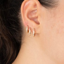 Zuum ÖZEL SERİ ZİRKO TAŞLI 3 BOY HALKA SET ÇELİK KÜPE