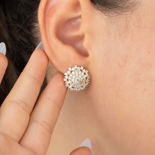 Xuping Xupıng Özel Seri 14K , Gold , Sarı Renk Zirkon Taşlı Sabit Tasarım Çelik Küpe