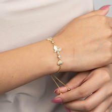 Zuum Asansörlü 14K Kelebek Detay Tasarım Bileklik