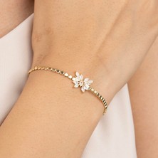 Zuum Premium Seri Zirkon Taşlı 14K Tasarım Kelebek Bileklik