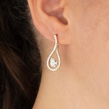 Xuping Xupıng Özel Seri 14K Damla Zirkon Taşlı Tasarım Küpe